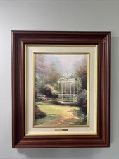 THOMAS KINKADE GALLERY PROOF ON CANVAS- PRINT “LILAC GAZEBO” 405 Of 740 SIGNED picture