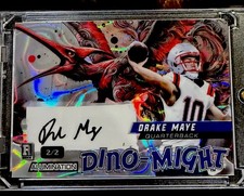2024 WILD CARD DRAKE MAYE DINO-MIGHT ALUMINATION ROOKIE AUTO SSP 2/2 picture