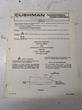 CUSHMAN INSTALLATION INSTRUCTIONS MANUAL WEHICLE WIRING SET 886475 TITAN picture