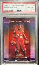 2003-04 Fleer Showcase #130 LeBRON JAMES Rookie Draft #/1000 Cavaliers PSA 6 picture