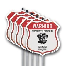Warning Property is Protected by Rottweiler Made in the  Shield Sign With Stake picture