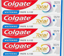 Colgate Total Whitening Toothpaste with Fluoride, Bulk 4 Pack, 5.1 oz picture