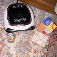 Winjoy Gel Nail UV Lamp with Pastel Polish, base coat & top coat set picture