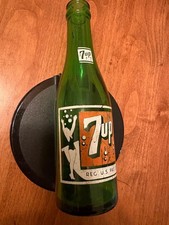 VINTAGE 1950s 7oz 7UP BOTTLE WITH SWIMMER GIRL SANTA BARBARA, CALIFRONIA picture