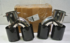H Shape Universal Carbon Fiber Dual Car Exhaust Tip Muffler Pipe READ picture