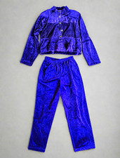Vintage Lizsport Petite Purple Velour 2 Piece Pant Set Size S 90s picture