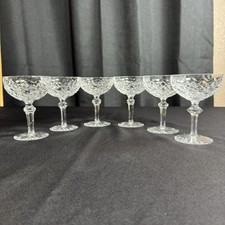 Vintage WATERFORD Crystal POWERSCOURT Champagne Coupes Sherbet Glasses Set of 6 picture