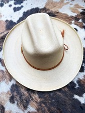 Vintage PIGALLE XXXXX Sahuayo Michoacan Mexico Vaquero 1980s Palm Straw Hat Sz 7 picture