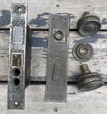 Antique 1800s P&F Corbin Ceylon Victorian mortise door lock and strikes & Knobs picture