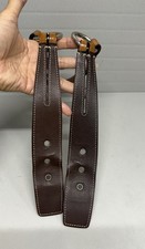 Vintage Coach REPLACEMENT STRAP Black/brown Silver Hardware Buckle Style Wide picture