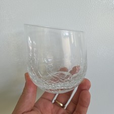 Retired Pier 1 Clear Crackle ANGLED SLANT RIM Tumbler Glass picture