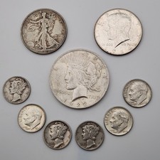 2.60 Face Value 90% Junk US Silver Mixed Lot $1 Peace Dollar Halfs Dimes SM-iA11 picture