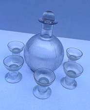 R.Lalique Wingen Decanter with 5 cordials circa 1926 picture