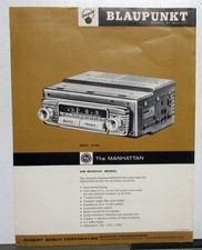 1960 Blaupunkt Manhatten AM Model Manual Mode Radio Specs Sales Data Sheet picture