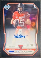 2026 TOPPS BOWMAN CHROME WILL HAMMOND 1ST BOWMAN TRUE BLACK ROOKIE RC AUTO /10 picture