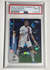 2019 Topps Chrome UCL Sapphire Kylian Mbappe PSA 10 picture