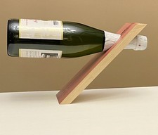 FUN GIFT IDEA WINE BOTTLE HOLDER SERVER SOLID RED CEDAR WOOD BALANCING HANDMADE picture