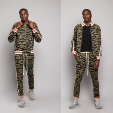 Men's Tiger Camo Track Suit Set with Waistband Track Pants & Jacket S~5XL  ST568 picture