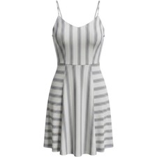 SO Kohls Womens Small Blue White Striped Smocked Back Mini Dress JG91Y100R NEW picture
