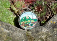 NICE VINTAGE ENAMEL AUTOMOBILE CAR KEYCHAIN # ROSENSTEIN HEUBACH GERMANY picture
