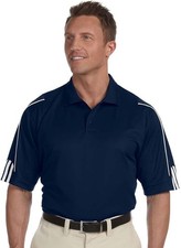 Adidas A76 Men's Climalite 3-Stripes Men's Golf Polo Shirt Navy Size XL picture