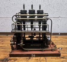 Vintage Bethlehem Steel Triple Piston Steam Engine Model High Quality Handmade picture