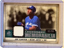 Joe Carter 2008 SP Legendary Cuts Legendary Memorabilia #LM-JC 92/99 Blue Jays picture
