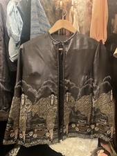 RARE 1970s Flapper + Car Embroidered Jacket picture