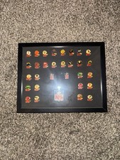 Vintage 1985 Coca-Cola NFL Football Helmet Pin Collection – Framed 28-Team Displ picture