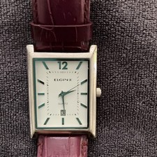Elgin II Rectangular Tank Dress Watch White Dial, Date, Working (EL2C3 PC32) picture
