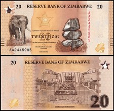 Zimbabwe 20 ZiG (Zimbabwe Gold), 2026, P-116, UNC picture