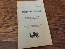 Vintage Begone Satan Catholic Exorcism Book 20c Iowa Possession Rare picture