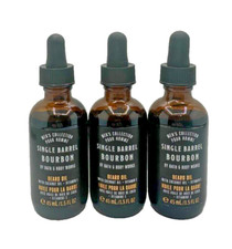 NEW Bath & Body Works Lot of 3 Bottles Single Barrel Bourbon Beard Oil 1.5 oz picture