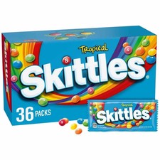 SKITTLES Tropical Summer Chewy Candy Assortment, 36 Ct Bulk Candy Box-3 BOXES picture