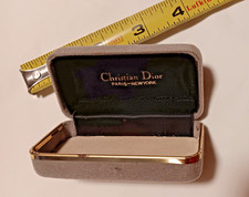 CHRISTIAN DIOR GRAY FLOCKED MINI LIPSTICK OR PERFUME CASE SMALL 3 X 1.5 picture