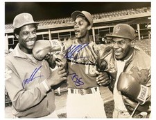 Dwight Gooden, Darryl Strawberry, Mike Tyson Signed 16x20 Black and White Photo picture