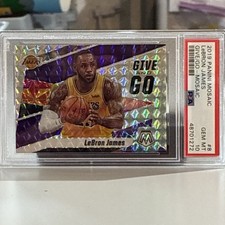 2019-20 Panini Mosaic LeBron James Give & Go Mosaic Prizm #8 PSA 10 Lakers picture