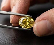 AAA+4 Ct Yellow Color Oval Cut VVS1 Diamond 9x11 MM Gemstone For Solitare picture