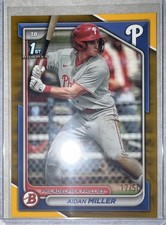 Topps 2023 Bowman Draft Aidan Miller 1st Bowman Gold /50 Phillies BP-27 picture