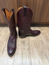 Lucchese 2000 collection Black Cherry Leather Western Cowboy Boots US 10.5 picture