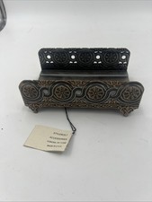 Vtg STYLEBUILT Silver Gold Tone Vanity Hand Towel Tissue Holder USA NOS NWT picture