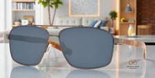 COSTA 6S4009 03 Flagler 212 Shiny Dusk Gray 57mm Men's Polarized Sunglasses 580P picture