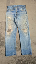 Vintage 70s 80s Levis 501 Redline Selvedge Jeans Mens USA Distressed Fade picture