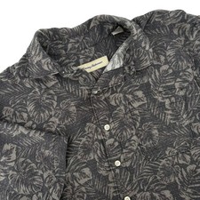 Tommy Bahama Mens Medium Grey Tonal Tropical Leaf Tencel Modal Button Down Shirt picture
