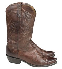 Lucchese 1883 Bart Cowhide Western Cowboy Boots Men Brown Leather N1596 9.5 D picture