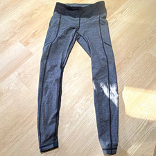 lululemon athletica Gray Black Women’s Ankle Leggings Solid Pockets Logo picture