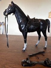 VINTAGE MARX JOHNNY WEST COWBOY WESTERN BLACK THUNDERBOLT HORSE WITH ACCESSORIES picture