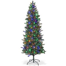 Alpine Pine Pre-Lit Christmas Tree 4.5/6/7.5/9 FT w/ LED Lights & Foldable Stand picture