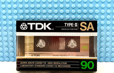 TDK  SA   90  1985  EUROPE  TYPE II   BLANK CASSETTE TAPE  (1)     (SEALED) picture