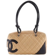 CHANEL Bowling bag Tote Bag A25171 Cambon line beige leather Women picture
